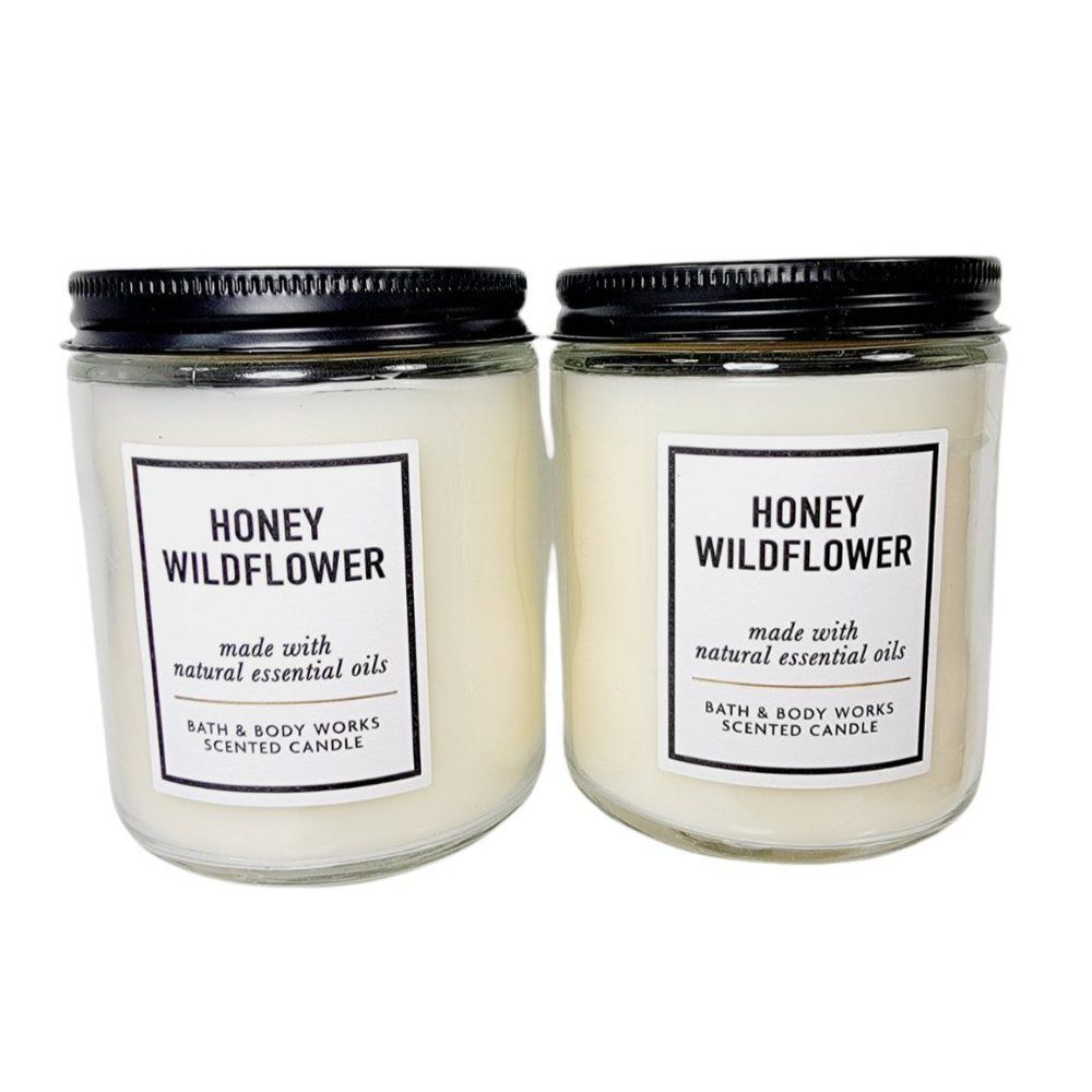 2 Bath & Body Works HONEY WILDFLOWER 1 Wick Medium 7oz Candles NEW - Picture 2 of 11